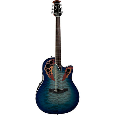 Ovation Ce48p Celebrity Elite Plus Acoustic-Electric Guitar Transparent Regal To Natural for sale