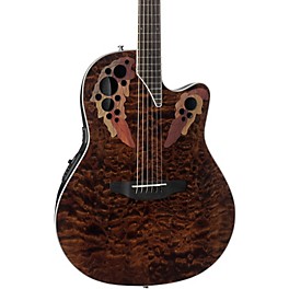 Ovation CE48P Celebrity Elite Plus Acoustic-Electric Guitar Transparent Tiger Eye