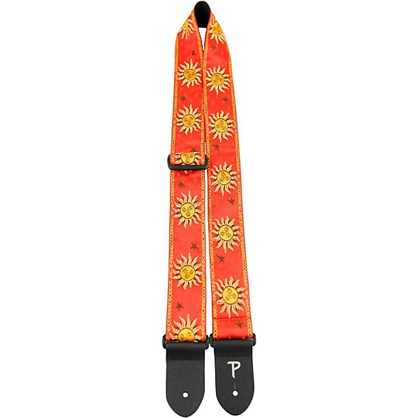 Perri's Jacquard Guitar Strap Yellow and Red Sun 39 to 58 in.