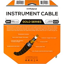 Roland Gold Series 1/4" Angled/Straight Instrument Cable 10 ft. Black