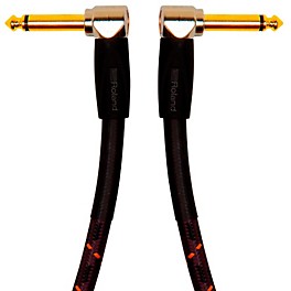 Roland Gold Series 1/4" Angled/Angled Instrument Cable ... Roland Gold Series 1/4" Angled/Angled Instrument Cable 1 ft. Black