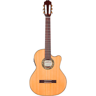 Kremona F65cw Tl Thin-Bodied Nylon-String Acoustic-Electric Guitar Natural for sale