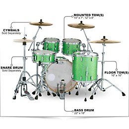 Pearl Masters Maple Complete 4-Piece Shell Pack Absinthe Sparkle