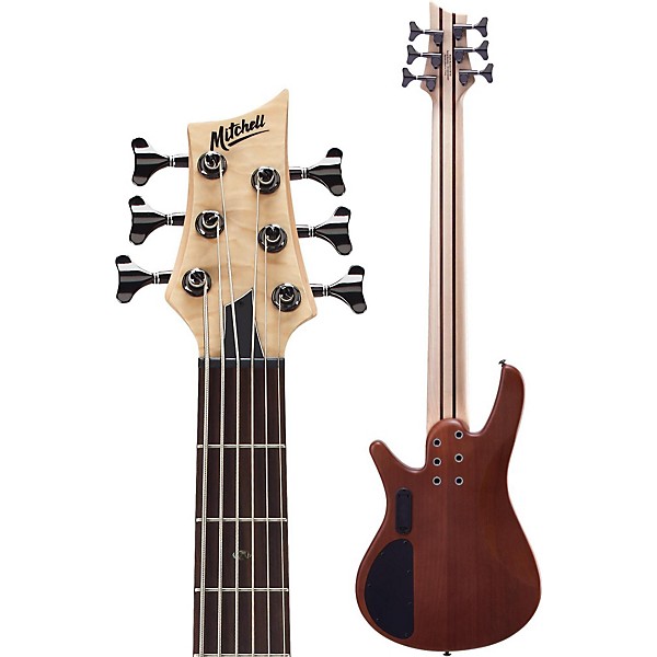 Open Box Mitchell FB706 Fusion series 6-string bass guitar with active EQ Level 2 Natural 194744269448