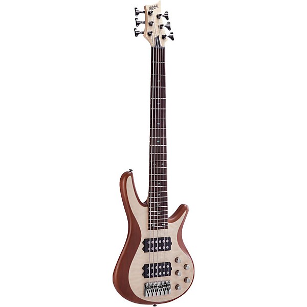 Open Box Mitchell FB706 Fusion series 6-string bass guitar with active EQ Level 2 Natural 194744269448