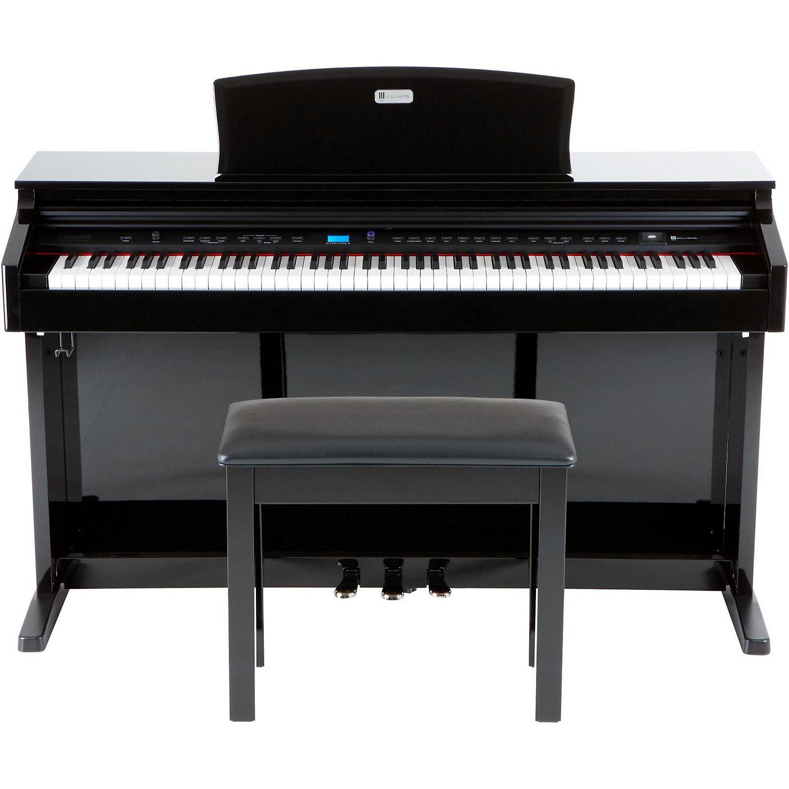 Williams Overture 2 88-Key Console Digital Piano with WPB Bench Kit, Black