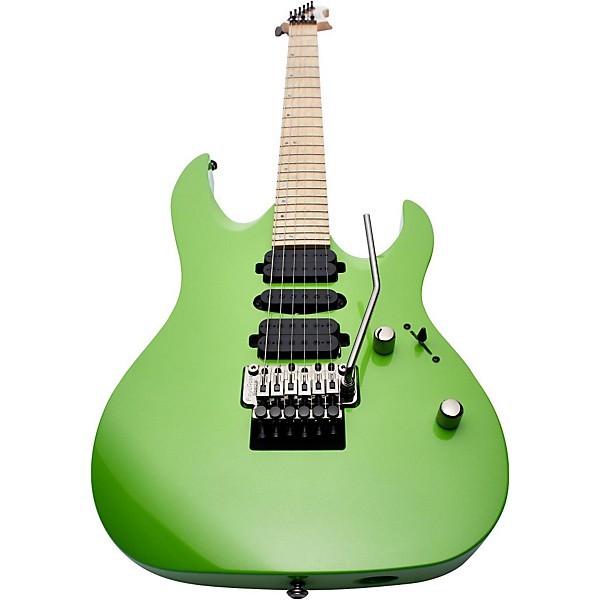 Open Box Mitchell HD400 Hard Rock Double Cutaway Electric Guitar Level 2 Green Lemon 190839113658