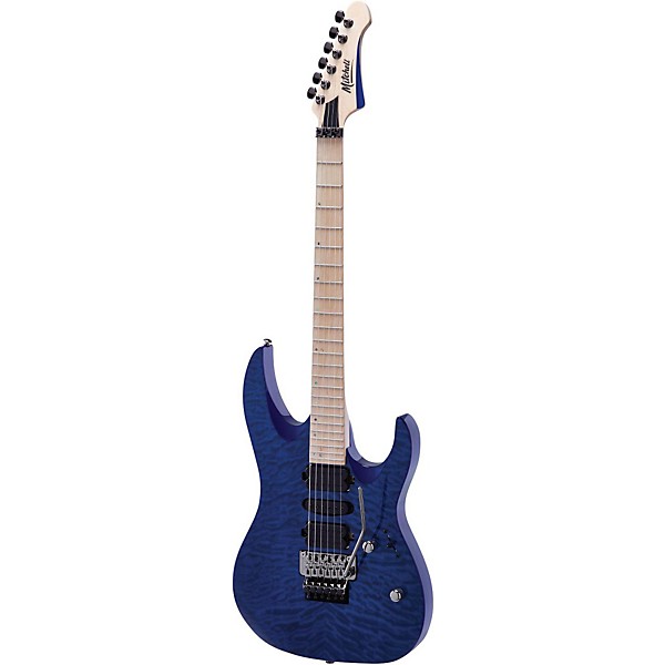 Open Box Mitchell HD400 Hard Rock Double Cutaway Electric Guitar Level 1 Transparent Blue
