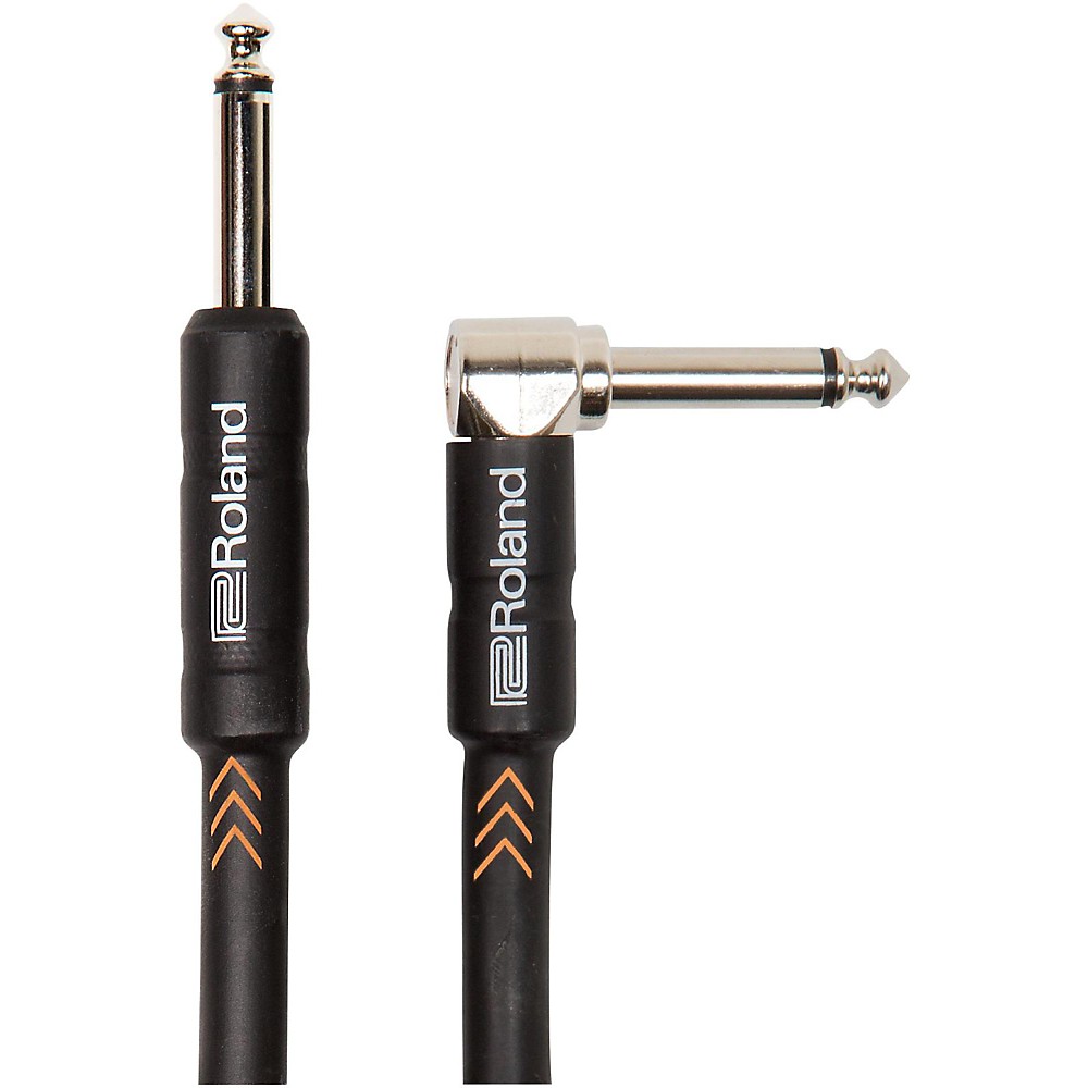 Roland Black Series 1/4in Angled/Straight Instrument Cable 20 ft. Black