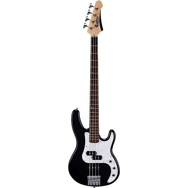 Open Box Mitchell TB500 Traditional Bass Guitar Black, White