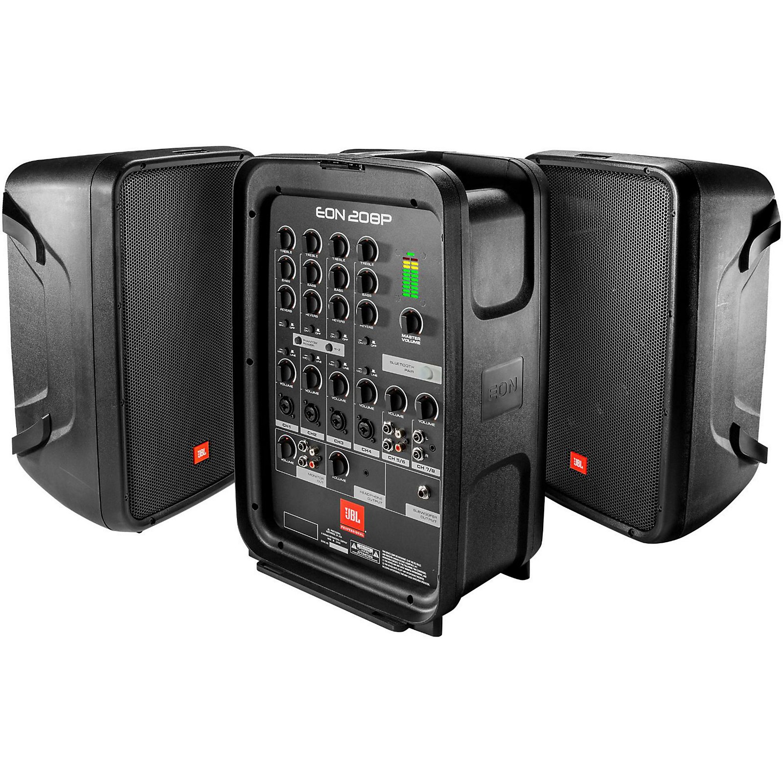JBL Professional EON208P Portable All-in-One 2-way PA System with 8-Channel Mixer and Bluetooth 