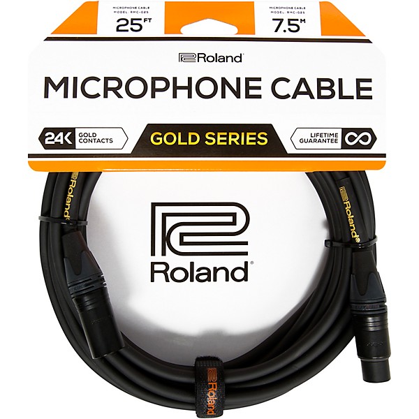 Roland Gold Series XLR Microphone Cable 25 ft. Black