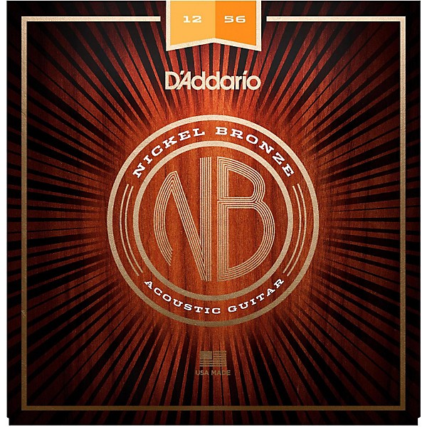 D'Addario NB1256 Nickel Bronze Light Top Med Bottom Acoustic Strings 3-Pack with FREE NS Micro Headstock Tuner