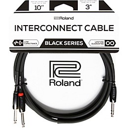 Open Box Roland Black Series 1/4" TRS(Male)-Dual 1/4" Interconnect Cable Level 1 10 ft. Black