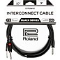 Roland Black Series 1/4" TRS(Male)-Dual 1/4" Interconnect Cable 10 ft. Black
