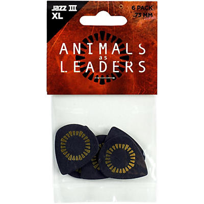 Dunlop Animals As Leaders Tortex Jazz Iii Xl, Black, Guitar Picks .73 Mm 6 Pack for sale