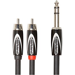 Roland Black Series 1/4" TRS (Male) - Dual R... Roland Black Series 1/4" TRS (Male) - Dual RCA Interconnect Cable 5 ft. Black