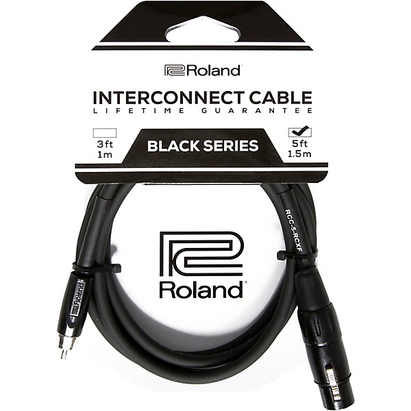 Roland Black Series XLR (Female) - RCA Interconnect Cable 5 ft. Black