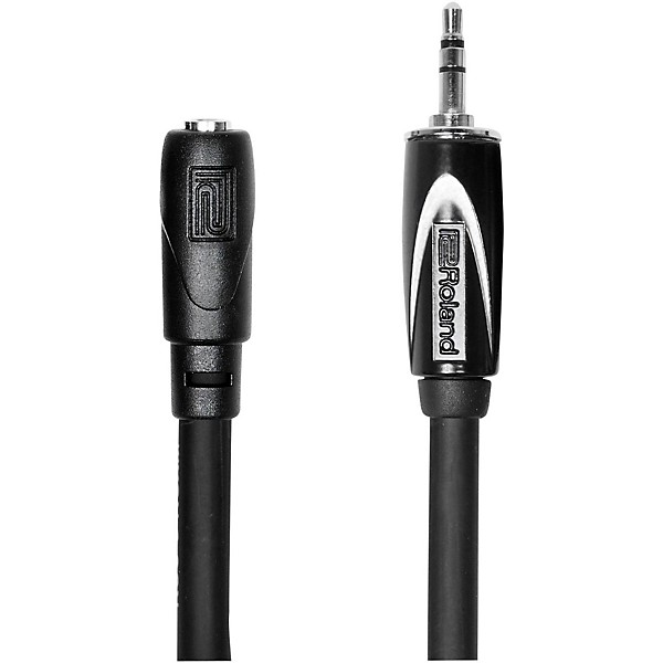 Roland Black Series 3.5mm TRS Male to Female Headphone Extension Cable 25 ft. Black