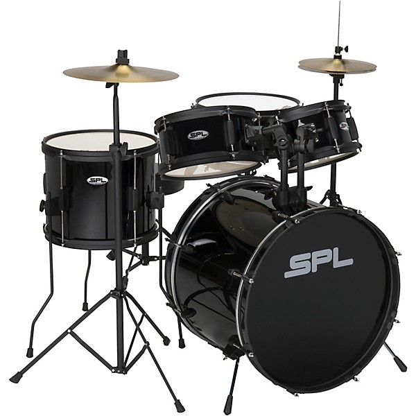 Open Box Sound Percussion Labs Kicker Pro 5-Piece Drum Set with Stands, Cymbals and Throne Level 1 Black