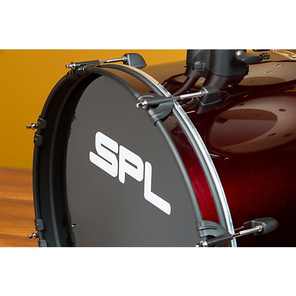 Sound Percussion Labs Kicker Pro 5-Piece Drum Set with Stands, Cymbals and Throne Wine Red