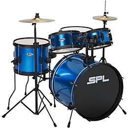 Open Box Sound Percussion Labs Kicker Pro 5-Piece Drum Set with Stands, Cymbals and Throne Level 2 Metallic Liquid Blue 190839433770