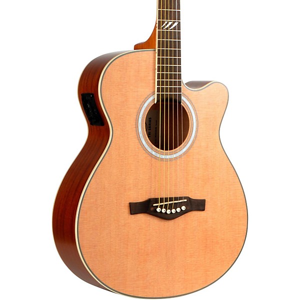 EKO TRI Series Auditorium Cutaway Acoustic-Electric Guitar Natural