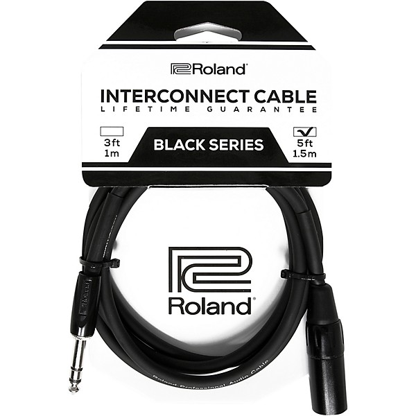 Roland Black Series 1/4" TRS-XLR(Male) Interconnect Cable 5 ft. Black