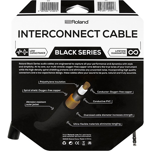 Roland Black Series 1/4" TRS-XLR(Female) Interconnect Cable 10 ft. Black