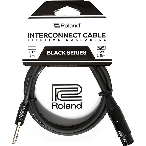 Roland Black Series 1/4" TRS-XLR(Female) Interconnect Cable 5 ft. Black