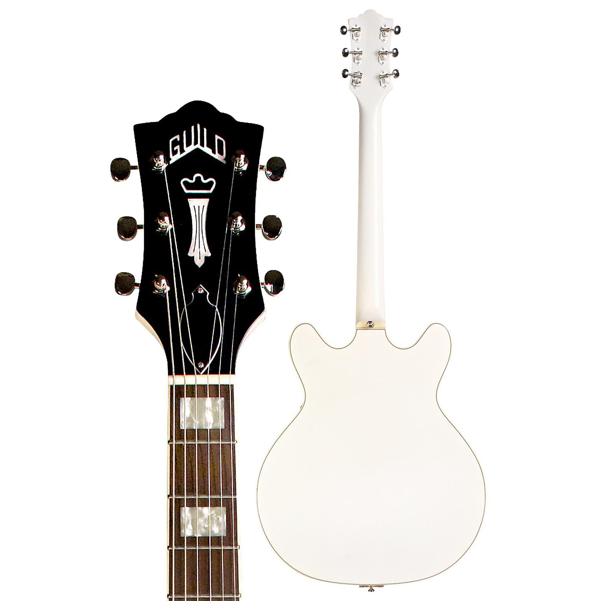 ギター Guild STARFIRE V White Guild Starfire V Guild Vibrato Tailpiece Snowcrest White