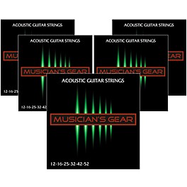 Musician's Gear 80/20 Bronze Acoustic Guitar Strings Light 5-Pack