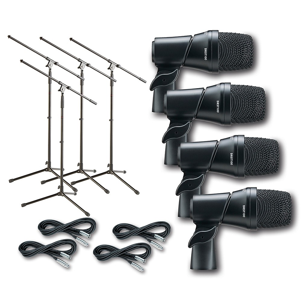 UPC 888365753898 product image for Digital Reference Drdk4 4-Piece Drum Mic Kit Cable And Stand Package | upcitemdb.com
