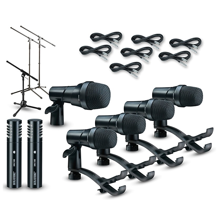 Digital Reference DRDK7 7-Piece Drum Mic Kit, Cable & Stand Package