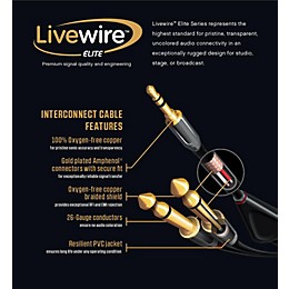 Livewire Elite Interconnect Cable 3.5 mm TRS Male to 3.5 mm TRS Male 3 ft. Black