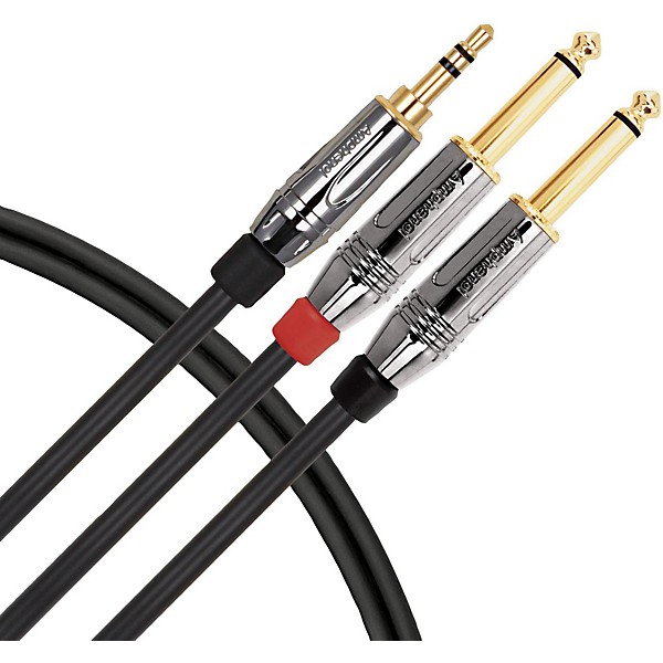 Livewire Elite Interconnect Y-Cable 3.5 mm TRS Male to 1/4" TS Male 9 ft. Black