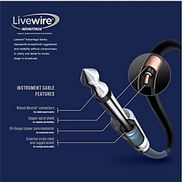 Livewire Advantage Instrument Cable Coiled Angled/Straight 25 ft. Black