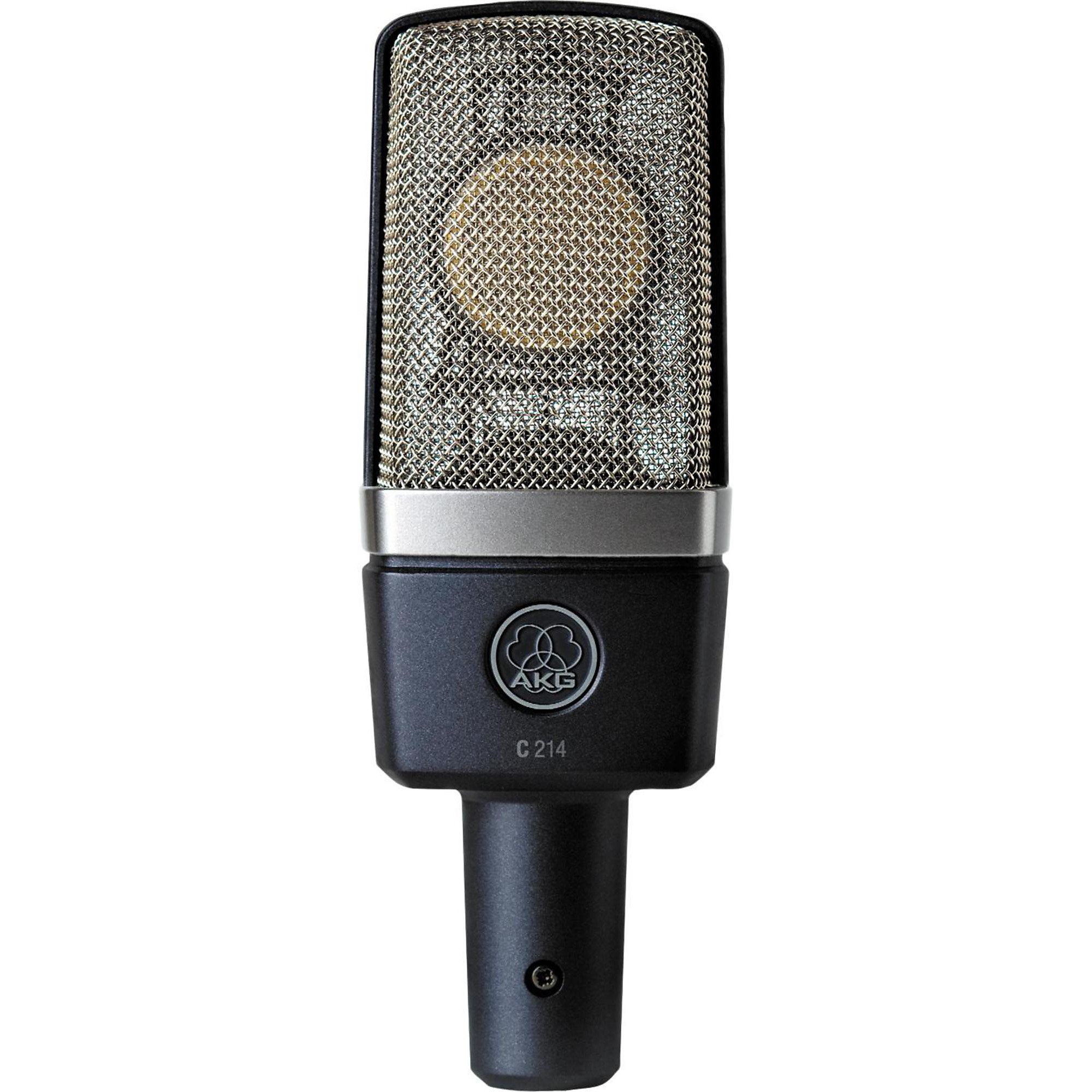 AKG C214 Large-Diaphragm Condenser Mic Cable and Stand Drum