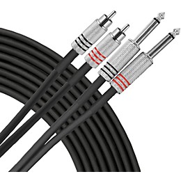 Open Box Livewire Advantage Interconnect Dual Cable RCA Male to 1/4" TS Male Level 1 10 ft. Black