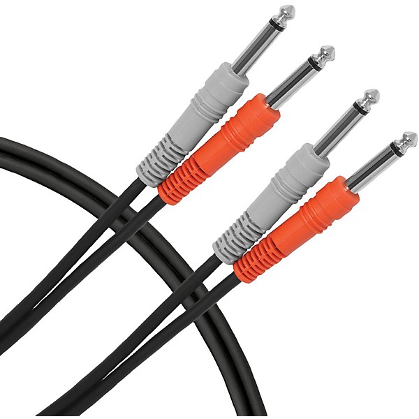 Livewire Essential Interconnect Dual Cable 1/4" TS to 1/4" TS 6 ft. Black