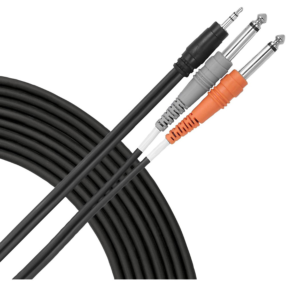 Livewire Essential Interconnect Y-Cable 3.5 mm TRS Male to 1/4in TS Male 15 ft. Black