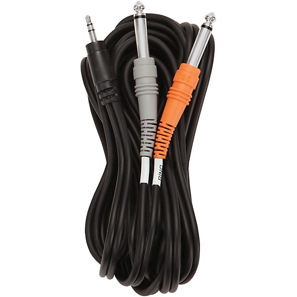 Livewire Essential Interconnect Y-Cable 3.5 mm TRS Male to 1/4" TS Male 15 ft. Black