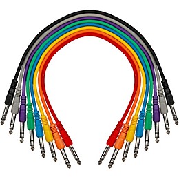 Livewire Essential 1/4" TRS Male to TRS Male Patch Cable 8-Pack 1.5 ft. Black