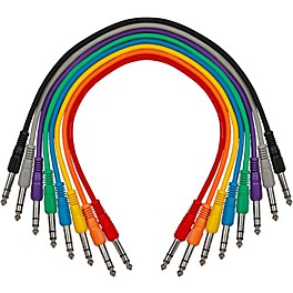 Livewire Essential 1/4" TRS Male to TRS Male Patch Cable 8-Pack 1.5 ft. Black