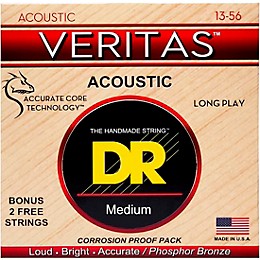 DR Strings Veritas - Perfect Pitch with Dragon Core Technology Light Acoustic Strings (13-56)