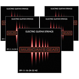 Musician's Gear Electric Nickel Plated Steel Guitar Strings 9-42 - 5-Pack