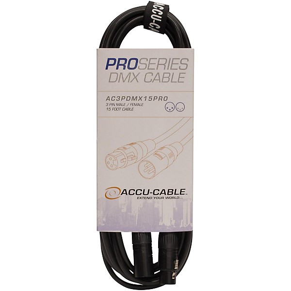 American DJ AC3PDMX5PRO Professional DMX Lighting Cable 15 ft.