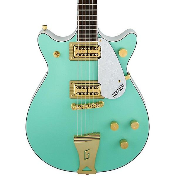 Open Box Gretsch Guitars FSR Two-Tone Electromatic Double Jet Electric Guitar Level 1 Surf Green and White