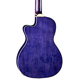 Open Box Luna Flora Passion Flower Quilt Maple Parlor Acoustic-Electric Guitar Level 2 Transparent Purple 190839482532