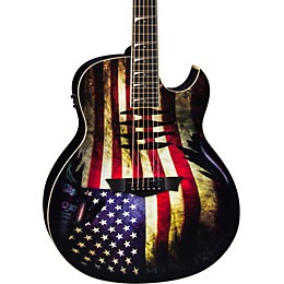Open Box Dean Dave Mustaine Mako Glory Acoustic-Electric Guitar Level 2 USA Flag Graphic 888366053713